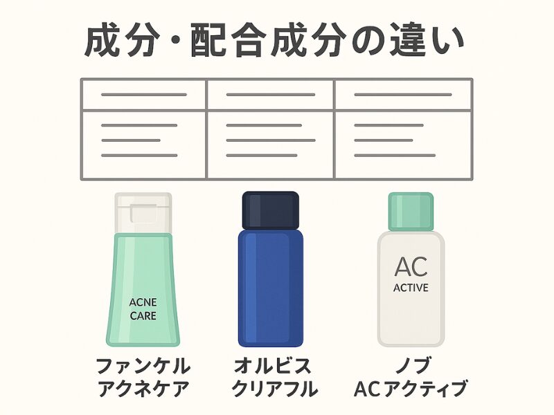 ファンケル アクネケア 比 1較